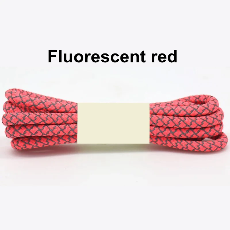 Fluorescent red 1 пара 100/120/140/160 см флуоресцентные кроссовки шнурков спортивные шнурки 3 м отражающий круглый обувь на шнуровке кружева светлые шнурки - Цвет: Fluorescent red
