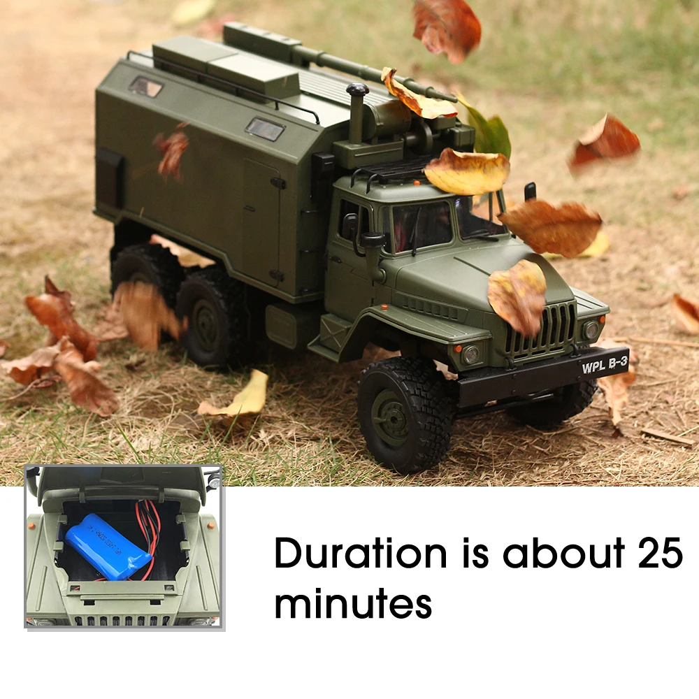 WPL грузовик игрушки для мальчиков RC грузовик B36 Урал 1/16 2,4G 6WD дистанционного Управление Военный Грузовик Рок Гусеничный автомобиль RC хобби Карро eletrico