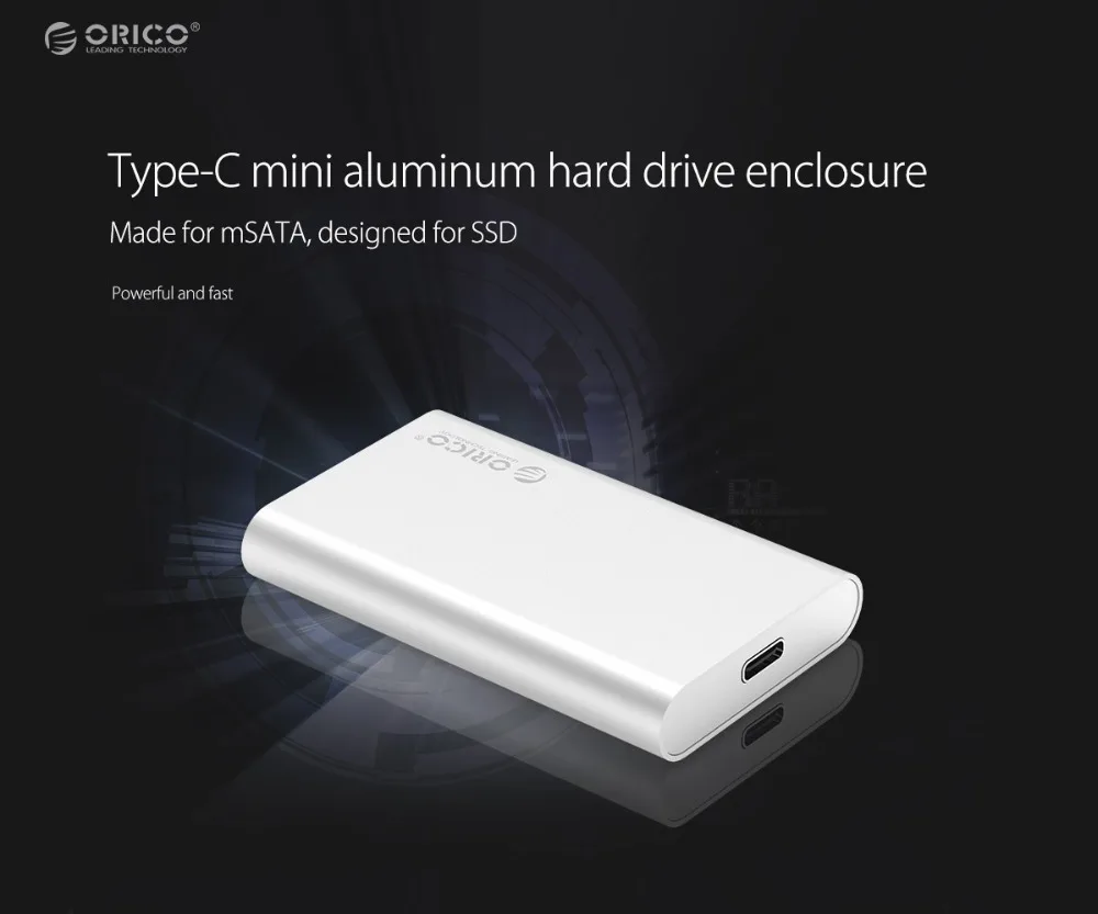 ORICO алюминиевый type-C Мини mSATA SSD корпус USB3.1 6 Гбит/с высокоскоростной USB C SSD чехол mSATA винт крепления для Windows/Linux/Mac