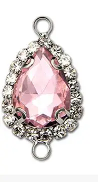 pink 10 шт., браслет с двумя отверстиями, серьги с застежками, крючки, стеклянные хрустальные стразы, застежка для самостоятельного изготовления ювелирных изделий для ушей - Цвет: pink