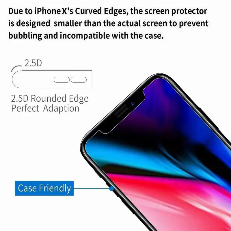 2 шт. Защитная пленка для экрана из закаленного стекла iPhone 11 Pro Max XR XS X 8 7 6 6s Plus 5S Verre