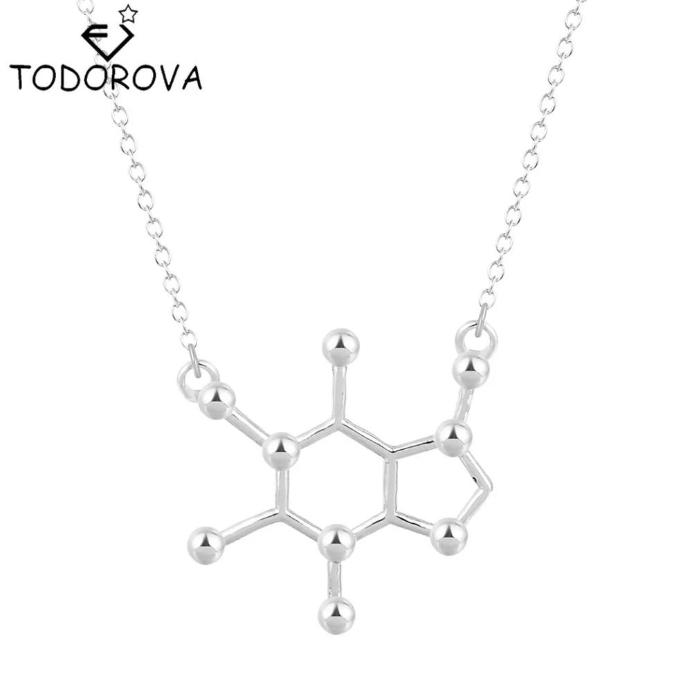 Тоторова 10 шт кофеин ожерелье с дизайном молекула структура химия для женщин