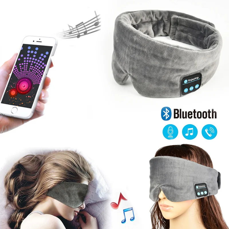 Беспроводные наушники Bluetooth, маска для сна, держатель телефона, мягкие наушники для сна, гарнитура для прослушивания музыки, ответа на телефон