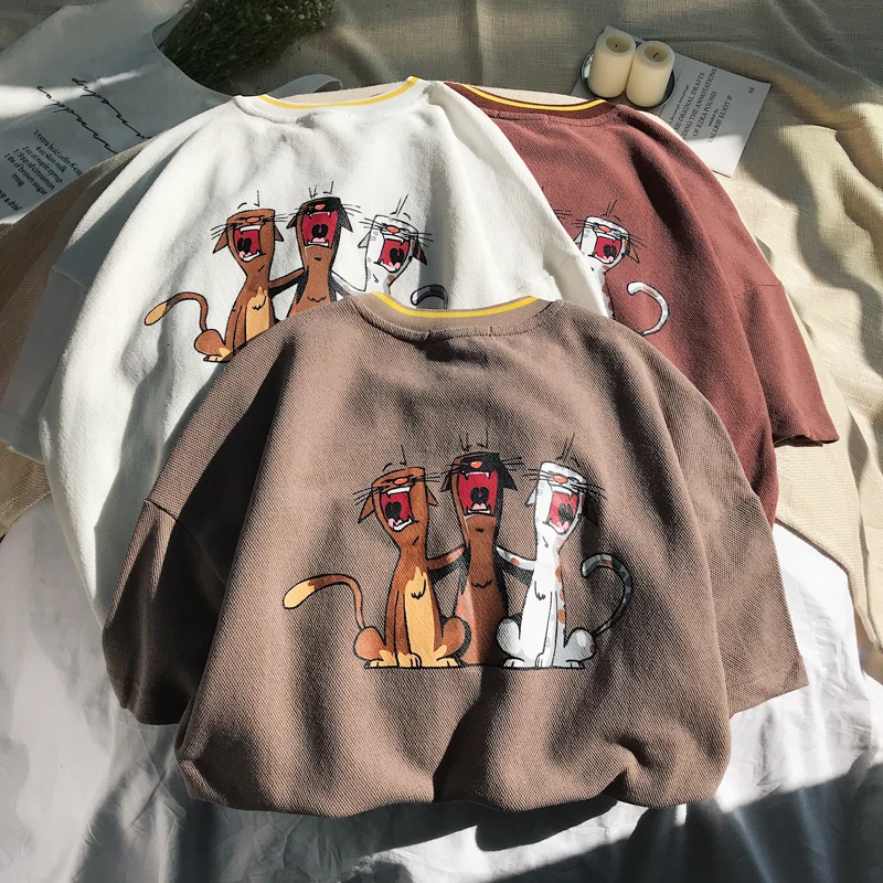 Новинка футболка с короткими рукавами для мужчин и женщин летняя Корейская