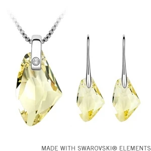 Женский комплект украшений BeBella фиолетовый цвет бриллианты ожерелье серьги