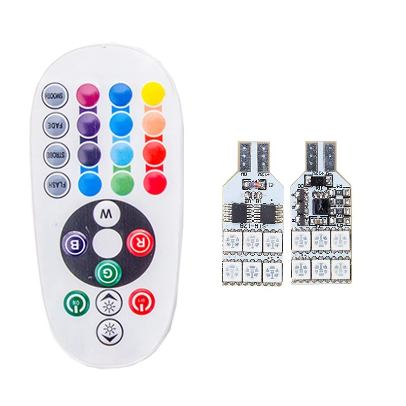 2x пульт дистанционного управления T10 5050 12 светодисветодиодный RGB автомобильная