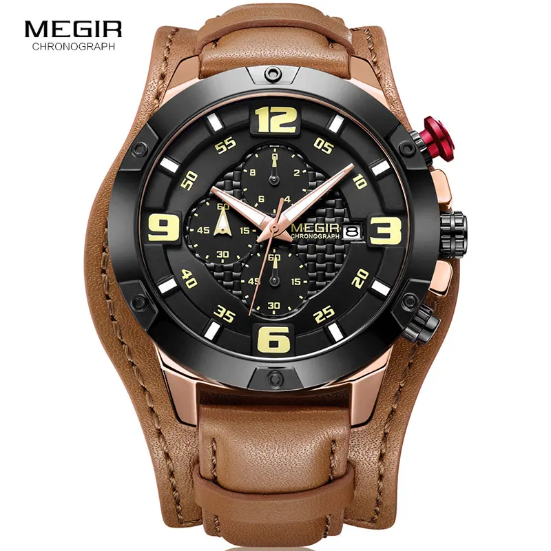 

MEGIR Men Watches Man Clock 2019 Top Brand Luxury Army Military Steampunk Sports Male Quartz-Watch Men Hodinky Relojes Hombre