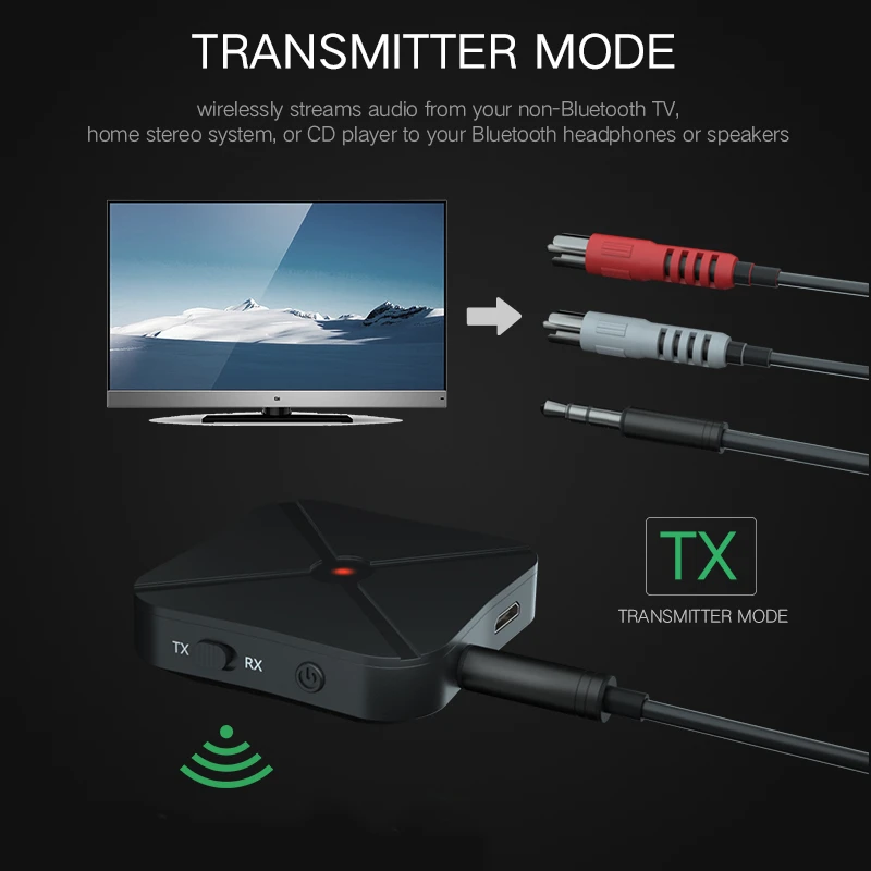 Bluetooth адаптер CALETOP 4 2 в 1 передатчик для ТВ с RCA кабелем беспроводной приемник 3 5 мм