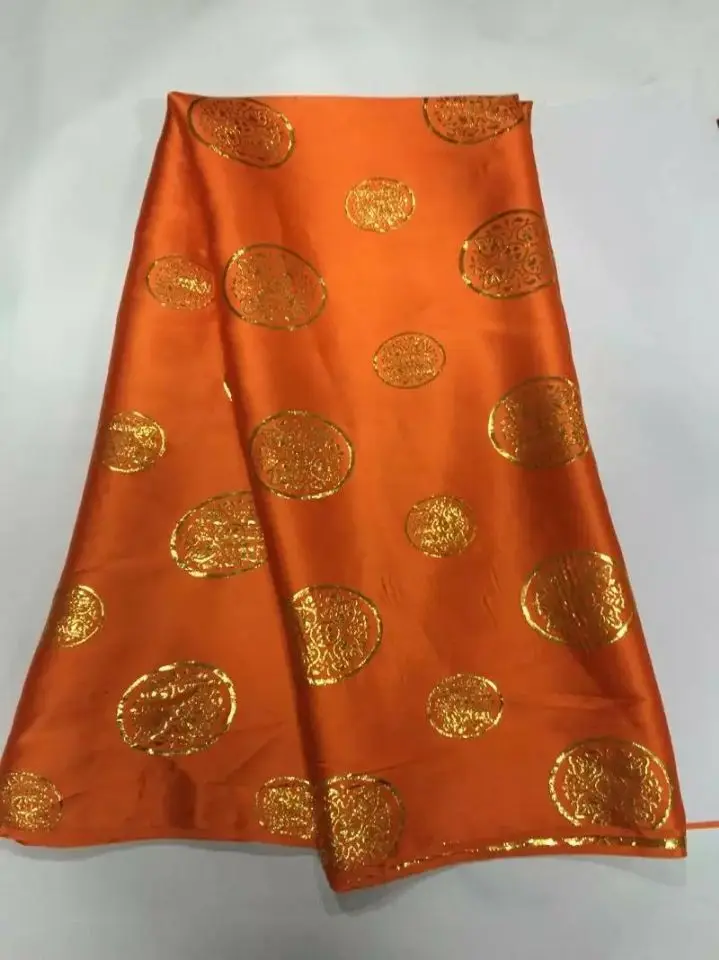 

5 Y/pc модная настоящая Золотая шелковая кружевная вышивка африканская гладкая и мягкая медная бархатная кружевная ткань для платья