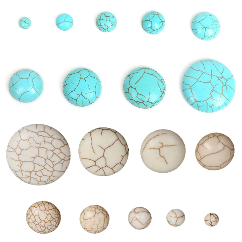 Белый/синий полукруглый кабошон с плоской задней частью 6 25 мм пустые