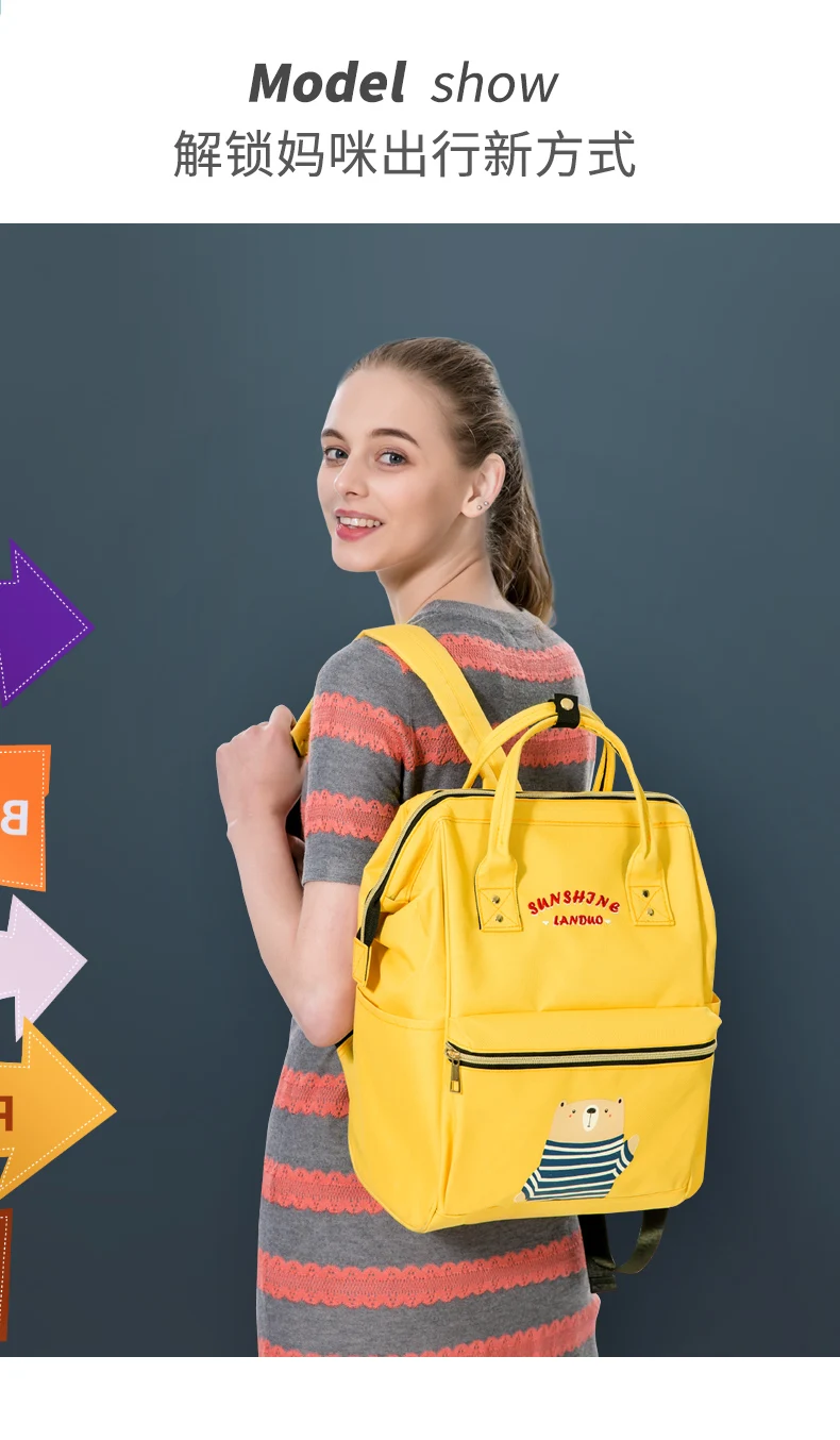 Новые сумки для подгузников LAND Mommy рюкзаки с персонажами мультфильмов сумки для мам рюкзак для подгузников для малышей сумка для прогулки с ребенком принт с животными MPB95