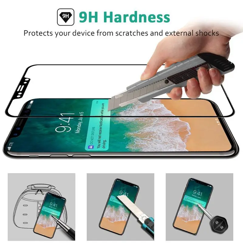 Roybens 3D Полный закаленное Стекло для IPhone X 9 H HD ясности ультра-тонкий изогнутый край