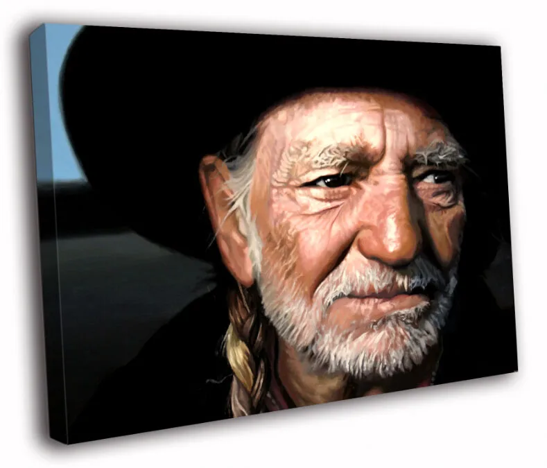 Вилли Нельсон Портрет Страны Певица Музыка Холст Дерево Бескаркасных Краски TXHOME