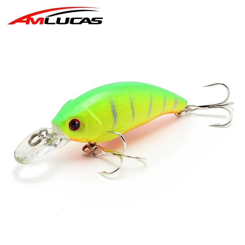 Amlucas 75 мм 8 5 г искусственная наживка Рыболовный воблер Crankbait 3D глаза Pesca крючки