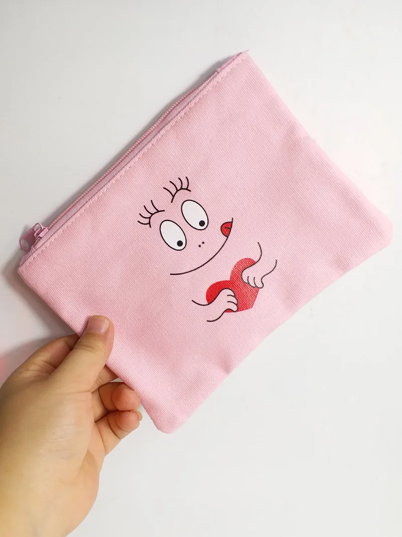 SIXONE INS Корейская розовая сумка для ручки с принтом улыбающееся лицо на молнии