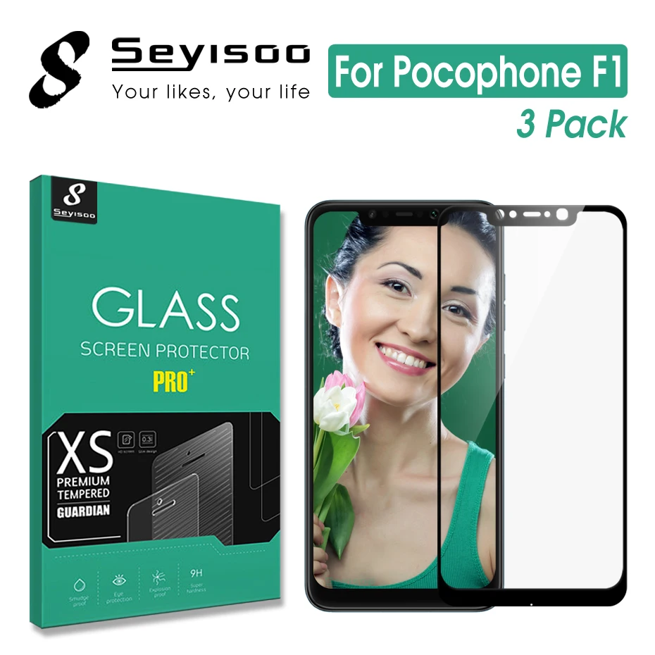 [3 Упак.] 100% оригинал Seyisoo настоящее 2.5D 9 H полное покрытие закаленное стекло Защита