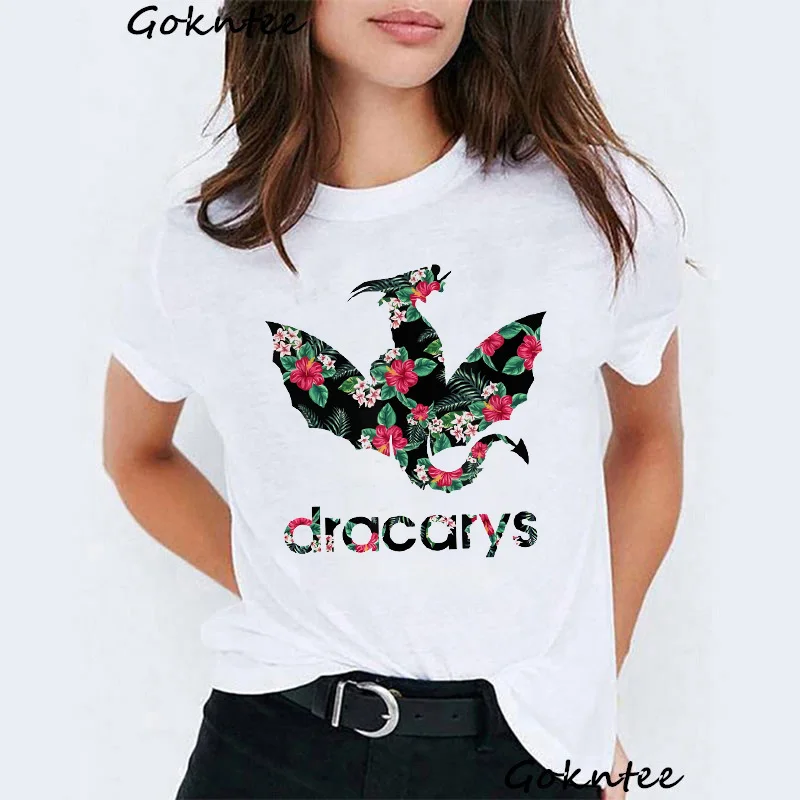 x50310 Dracarys Футболка женская мама драконов белая с принтом vogue Футболка camiseta летние топы dracarys Винтажная Футболка femme mujer - Цвет: x50310