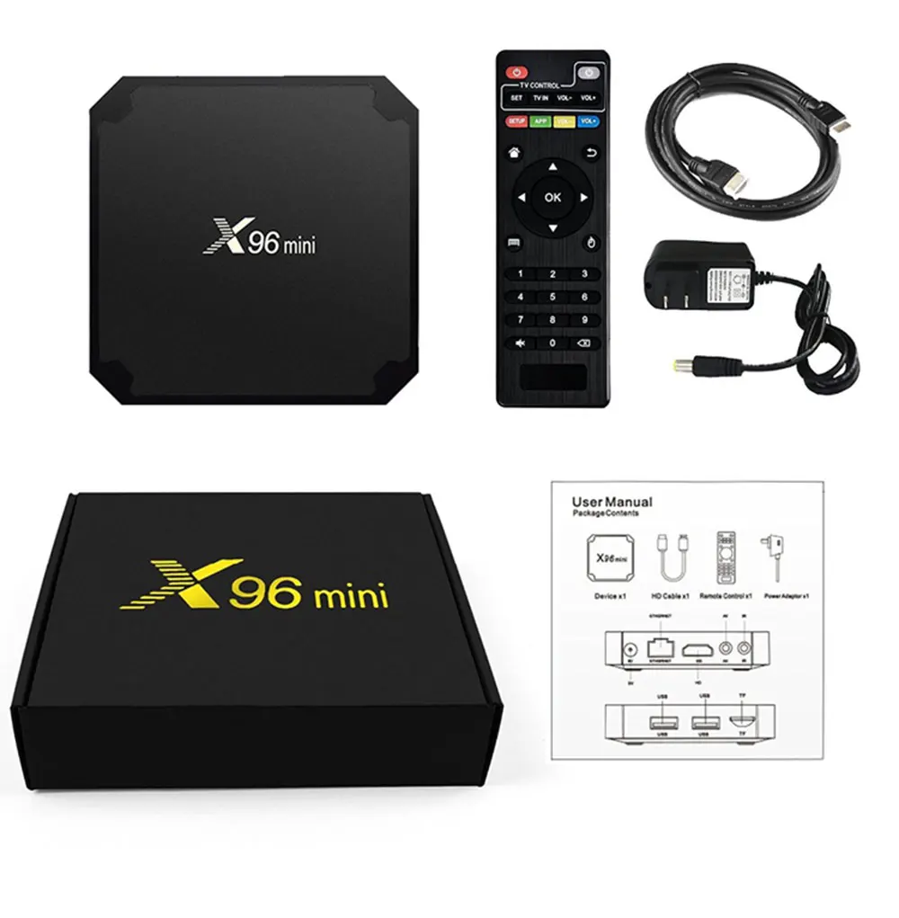 Xinways X96 мини ТВ BOX Android OS 7,1 Смарт ТВ контейнер под элемент питания 2 Гб оперативной памяти, 16 Гб встроенной памяти, процессор Amlogic S905W 4 ядра 2,4 ГГц Wi-Fi IPTV Set-top Box 1 ГБ 8 ГБ