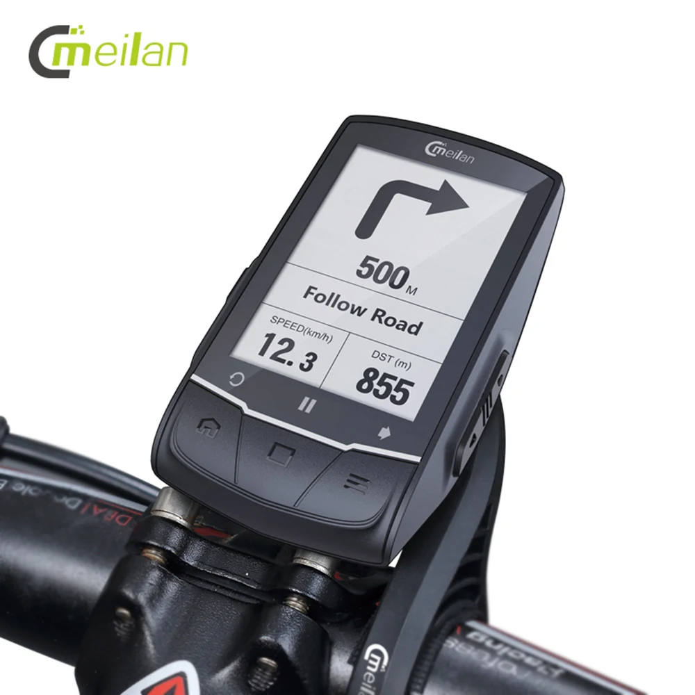 MEILAN M1 GPS Navigation Bike Computer Peedometer Candence Heart Rate 2.6" BLE4.0 Bicycle Computer Speedometer