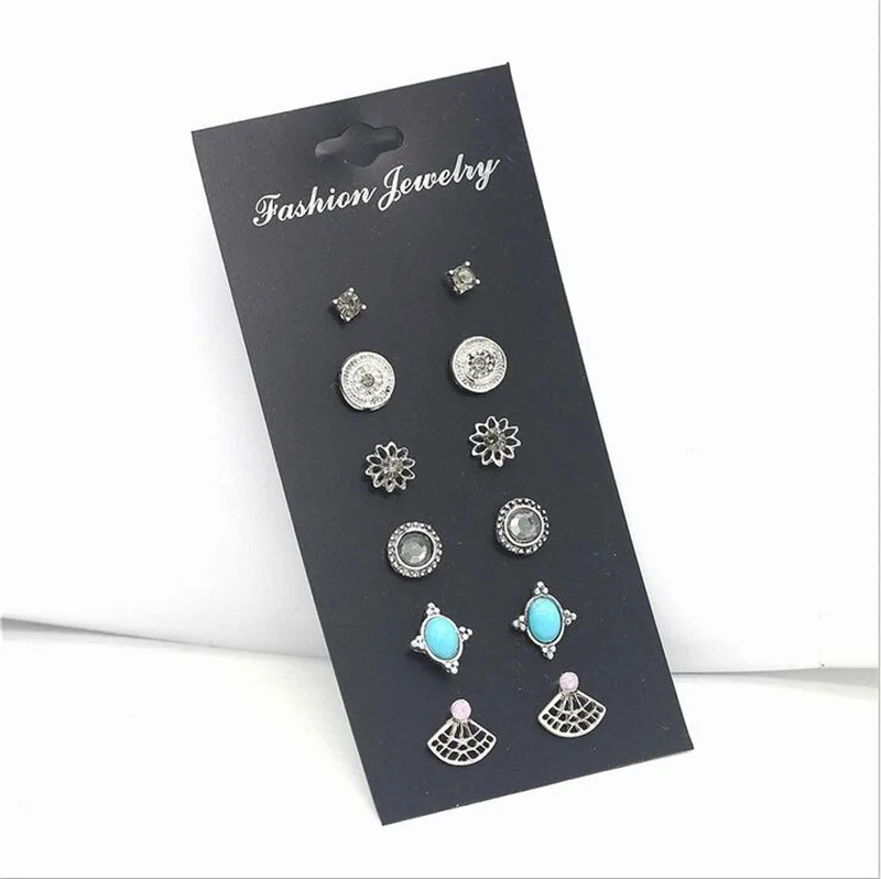 Лидер продаж 6 пар/компл. Винтаж Геометрия Серьги Наборы для ухода за кожей Для