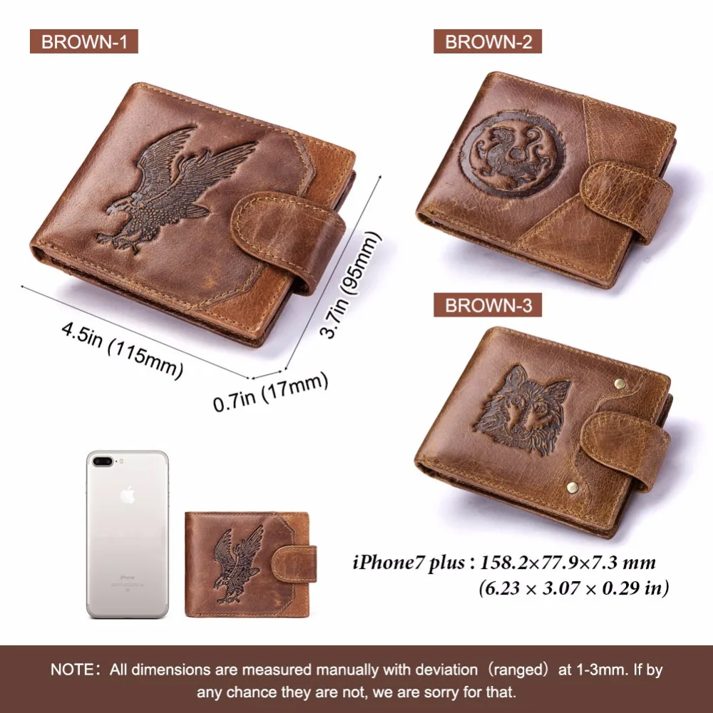 Genuine Leather Men Wallets Coin Pocket Zipper Men's Fashion Wallet with High Quality Male Purse Cartera Portomonee | Багаж и сумки