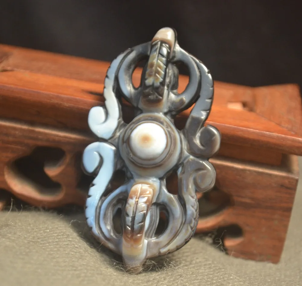 Тибетский оникс Magic Power тотемный Небесный Глаз талисман резьба LLZBD сокровище |