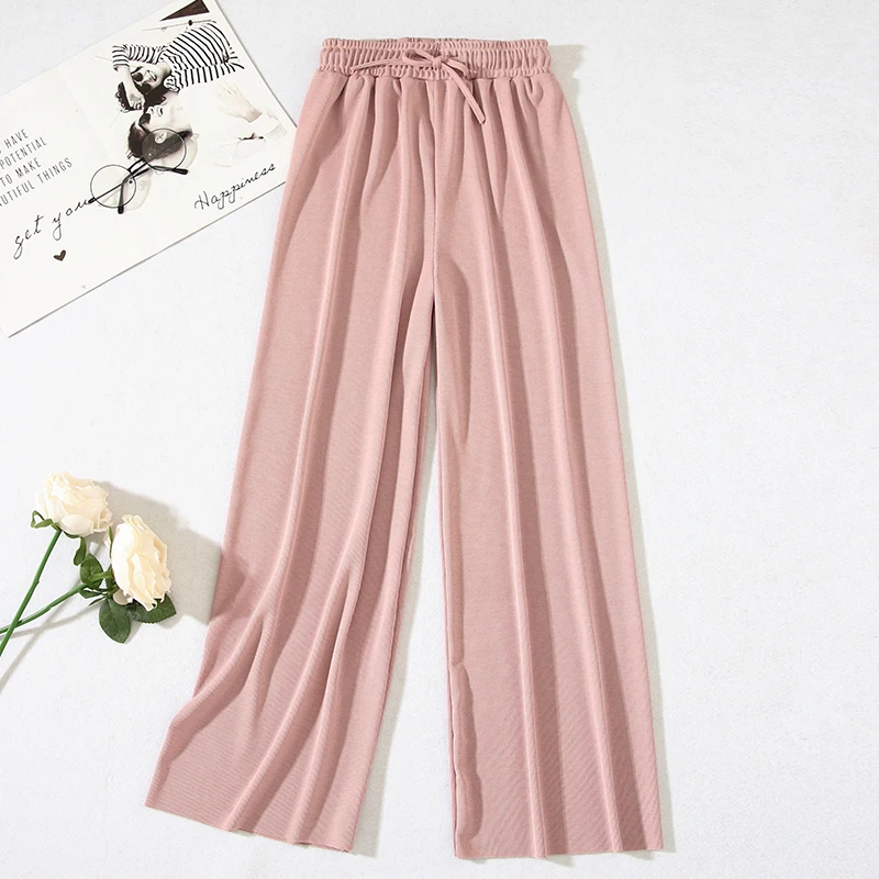 Брюки женские с широкими штанинами Модные свободные штаны из вискозы эластичным
