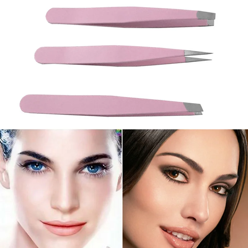 Stainless Steel Eyebrow Tweezers Wenkbrauw Tweezer Set Slant Tip/punt Tip/flat Tip Beauty M03468 | Красота и здоровье
