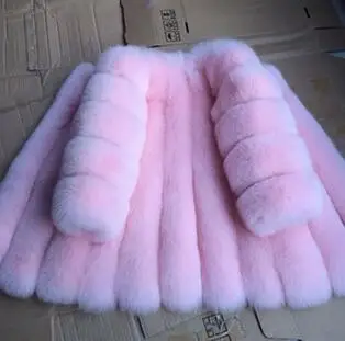 baby pink Заводская распродажа, подгонянные любые цвета, классические модные шубы из натурального Лисьего меха, Роскошные куртки из натурального Лисьего меха - Цвет: baby pink