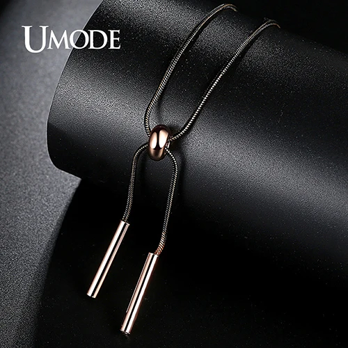 UMODE, новая мода, 4 цвета, Очаровательная простая цепочка в виде змеи, чокеры, ожерелья для женщин, ювелирные изделия, вечерние ожерелья, бижутерия для женщин, подарки UN0270 - Окраска металла: Rose Gold Black