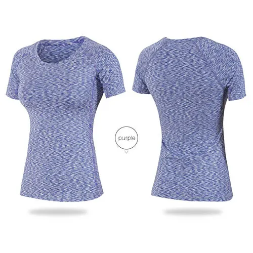 yoga t shirt purple Быстросохнущий комплект для йоги из 3 предметов, облегающий сексуальный топ для тренировок, спортивный костюм, рубашка для бега, леггинсы, штаны, спортивный бюстгальтер, женский спортивный костюм - Цвет: yoga t shirt purple