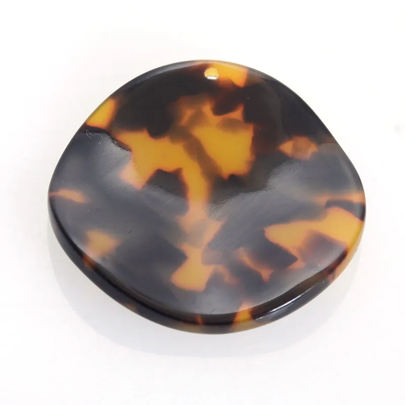 

New Arrival 10 Pcs 34MM Leopard Wave Flat Round DIY Earrings Pendants Ornaments Acetic Acid Fresh Powder For Jewelry Making