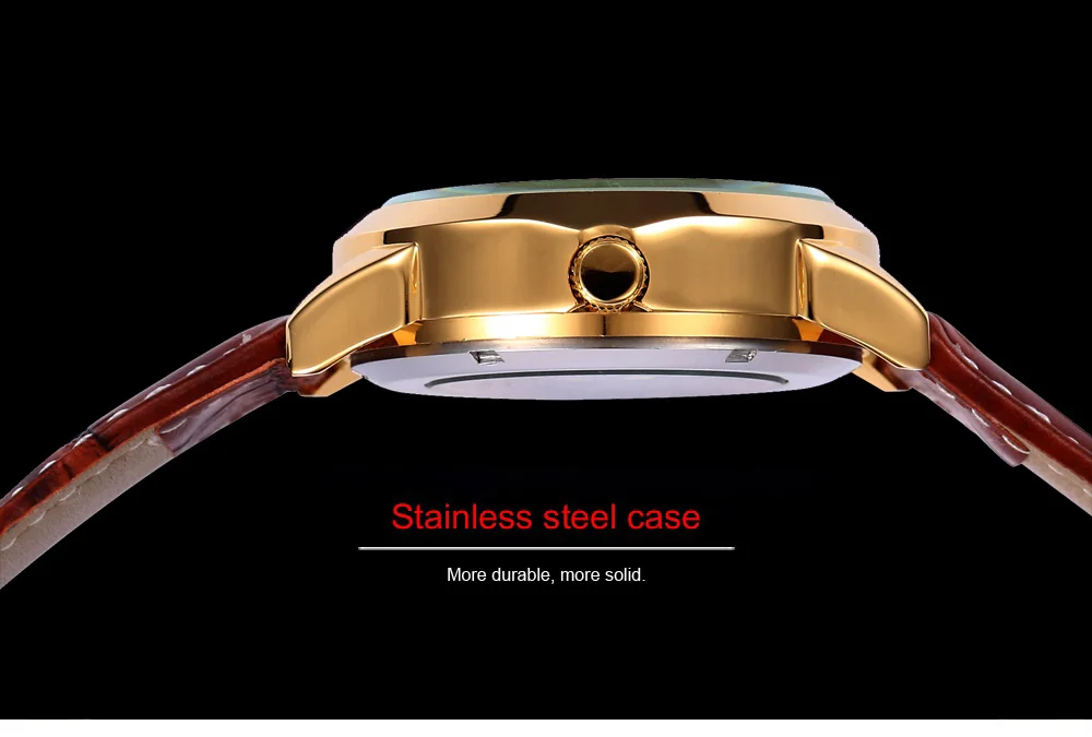 Роскошные брендовые механические часы SHENHUA с золотым скелетом мужские