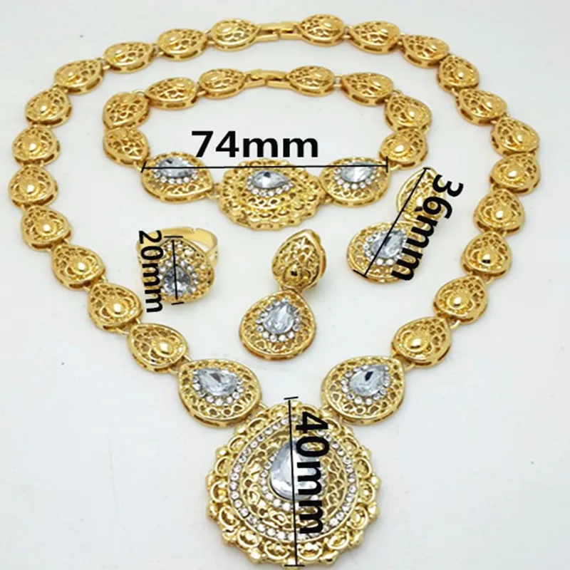 Женские Свадебные африканские бусы аксессуары с кристаллами золотого цвета