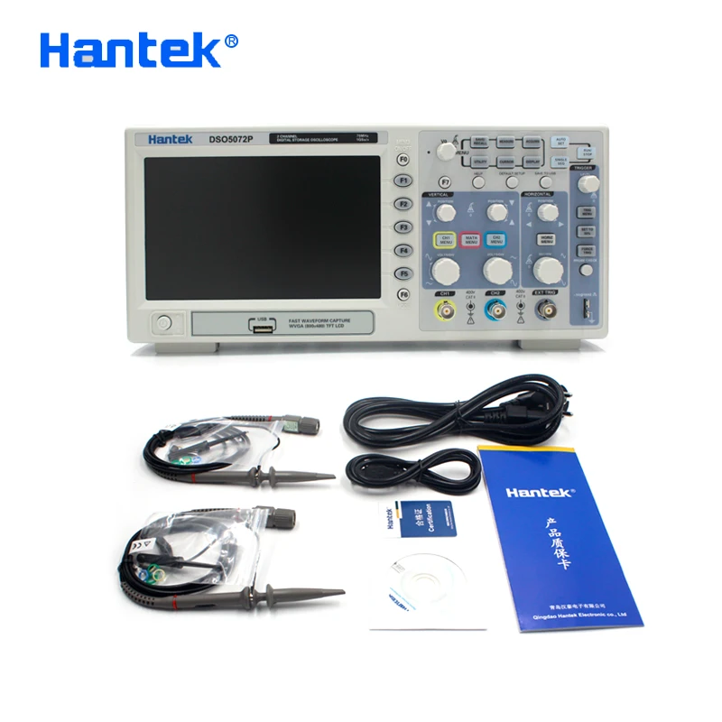 Цифровой осциллограф Hantek DSO5072P 2 канала полоса пропускания 70 МГц 1 Гвыб./с 40K TFT |