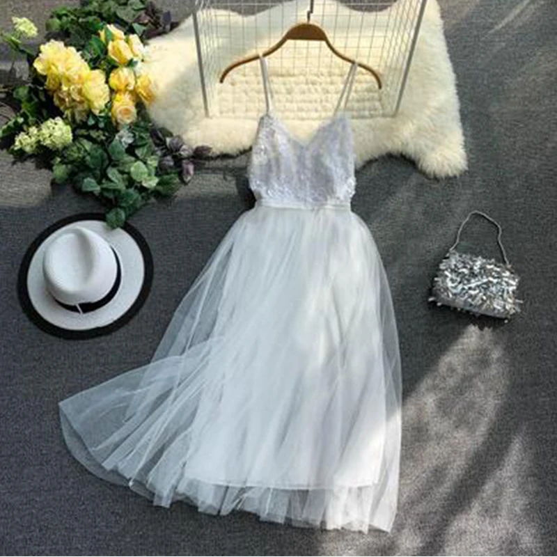 Женское пляжное длинное платье с v образным вырезом на бретельках aa1000 летнее в