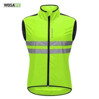 wosawe reflective cycling jacket sleeveless windproof breathable night riding safety vest mtb road bike bicycle jackets