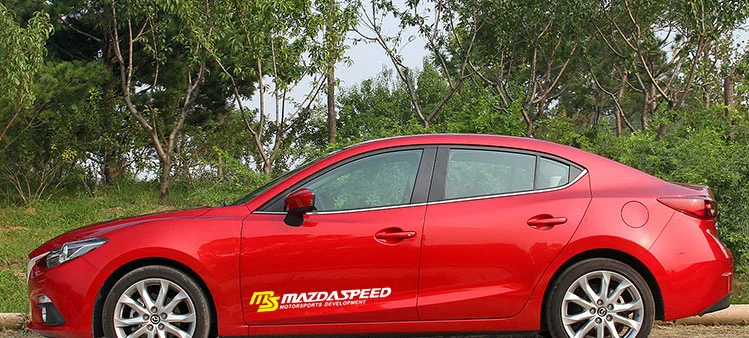 

2pcs/set New Design Vinyl Car Styling Stickers MS MAZDASPEED Car Body Side PVC Sticker Sports Racing Decals Decoration