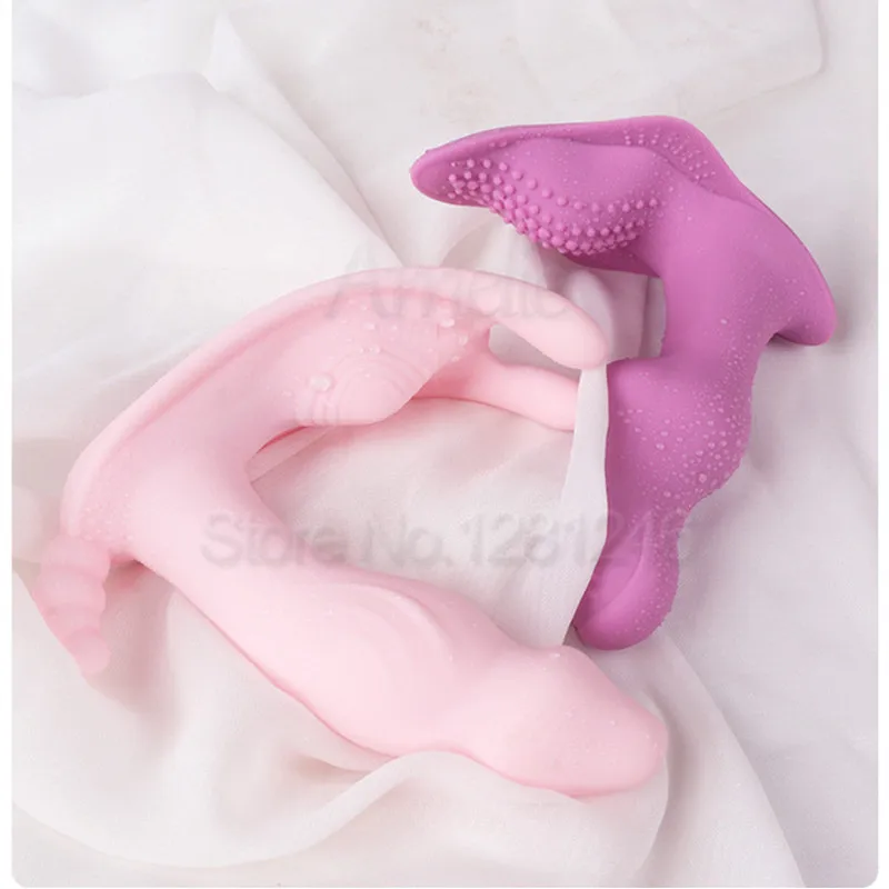 Носимый фаллоимитатор-бабочка вибраторы интимные игрушки для женщин