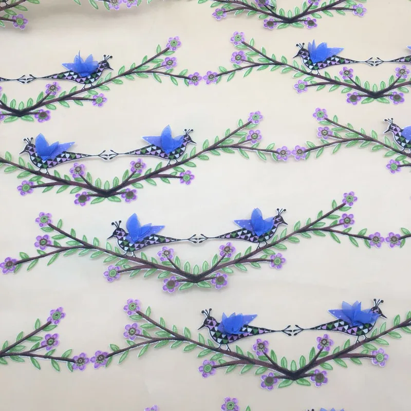 FFLACELL/1 метр модная ткань из органзы с птицами для платья ширина 140 см | Дом и сад