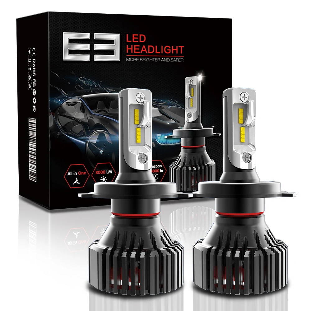 Xenplus error freeT8 светодиодные фары H7 H1 H3 H27 E3 H4 H11 H8 9007 9005 9006 5202 H13 ZES 12V 8000LM