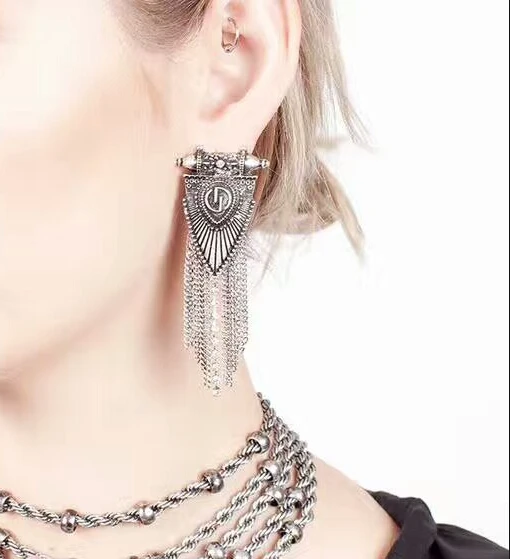 Тибетские серьги золотого цвета в античном стиле тайском подвеска бохо