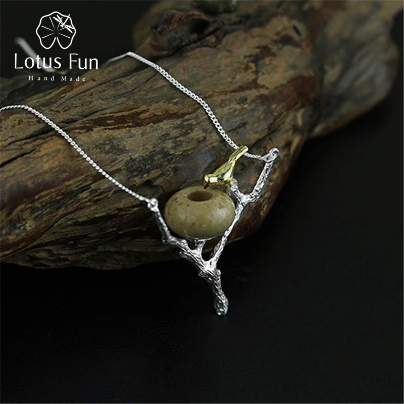 Lotus Fun реальные стерлингового серебра 925 природных ручной Fine Jewelry retray птица