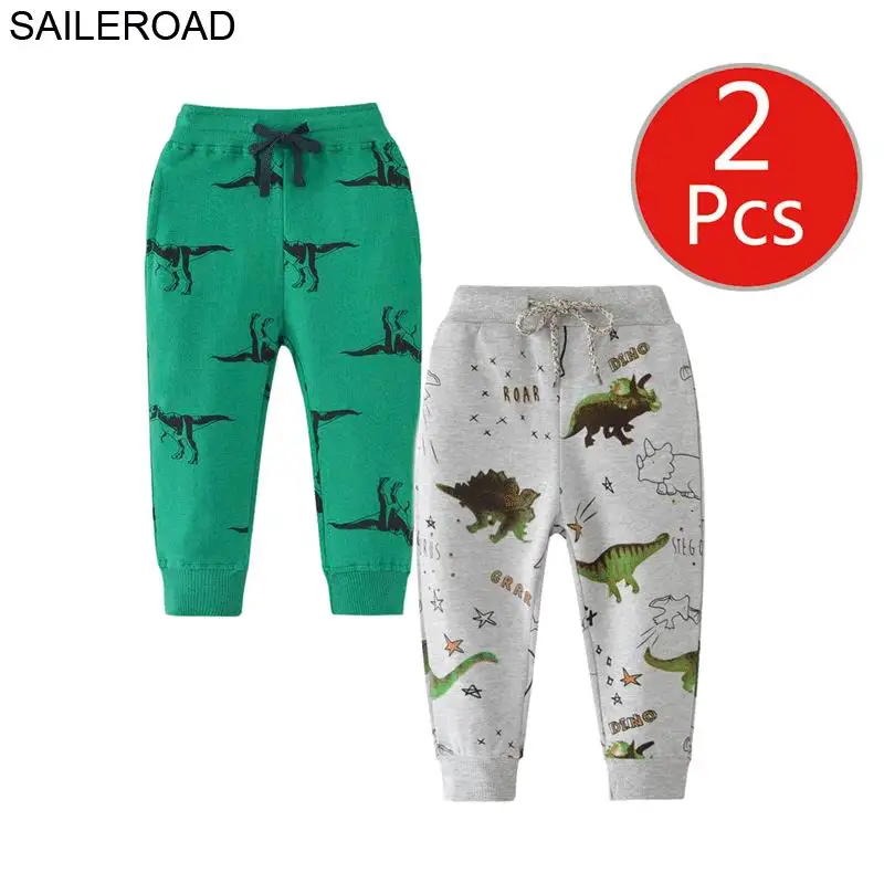 SAILEROAD 2 шт. Мультфильм Обнимаю Меня Брюки Динозавров Дети Мальчики Осень Одежда Дети 7 Лет Дети Спортивные Штаны Теплые Брюки для Брюки Мальчик
