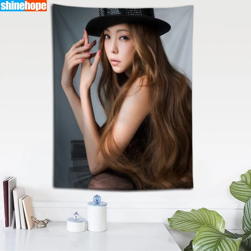 Пользовательские Namie Amuro настенный гобелен, свадебный подарок, постельное покрывало, пляжное полотенце Йога-Пикник коврик 140X200 см