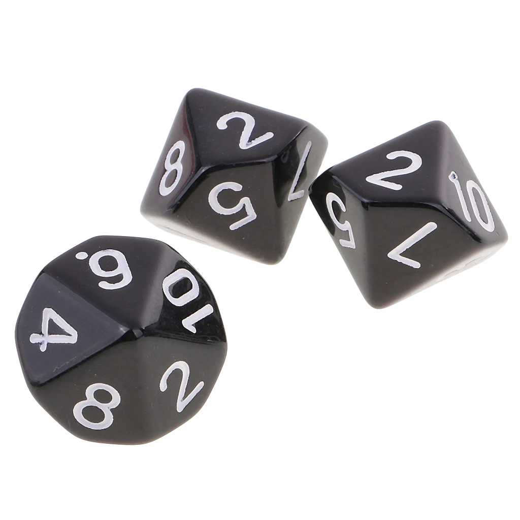 Набор акриловых кубиков 20x многогранный D10 10 двусторонний 16 мм для DND MTG TRPG