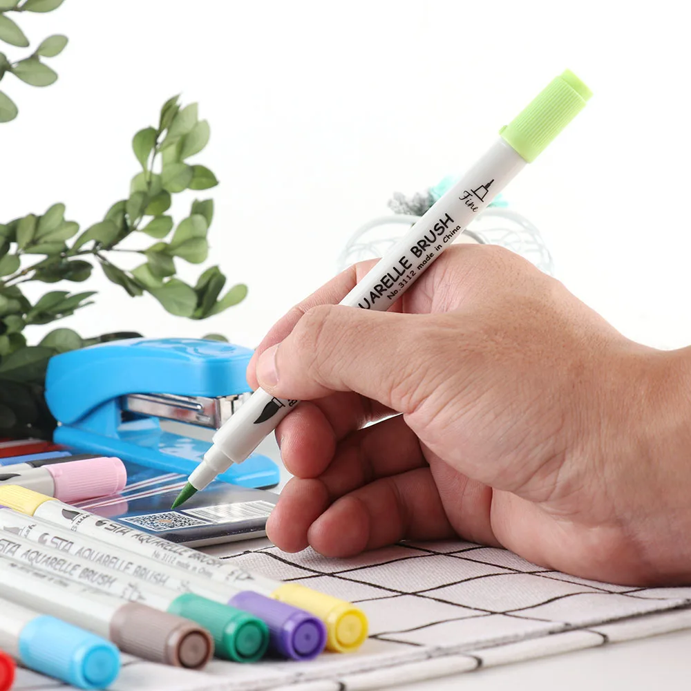 Детские игрушки для рисования 12 цветов двойная головка ручная роспись маркеры