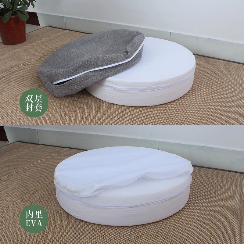 Льняные вышитые лотосы японские большие напольные подушки подушка для медитации