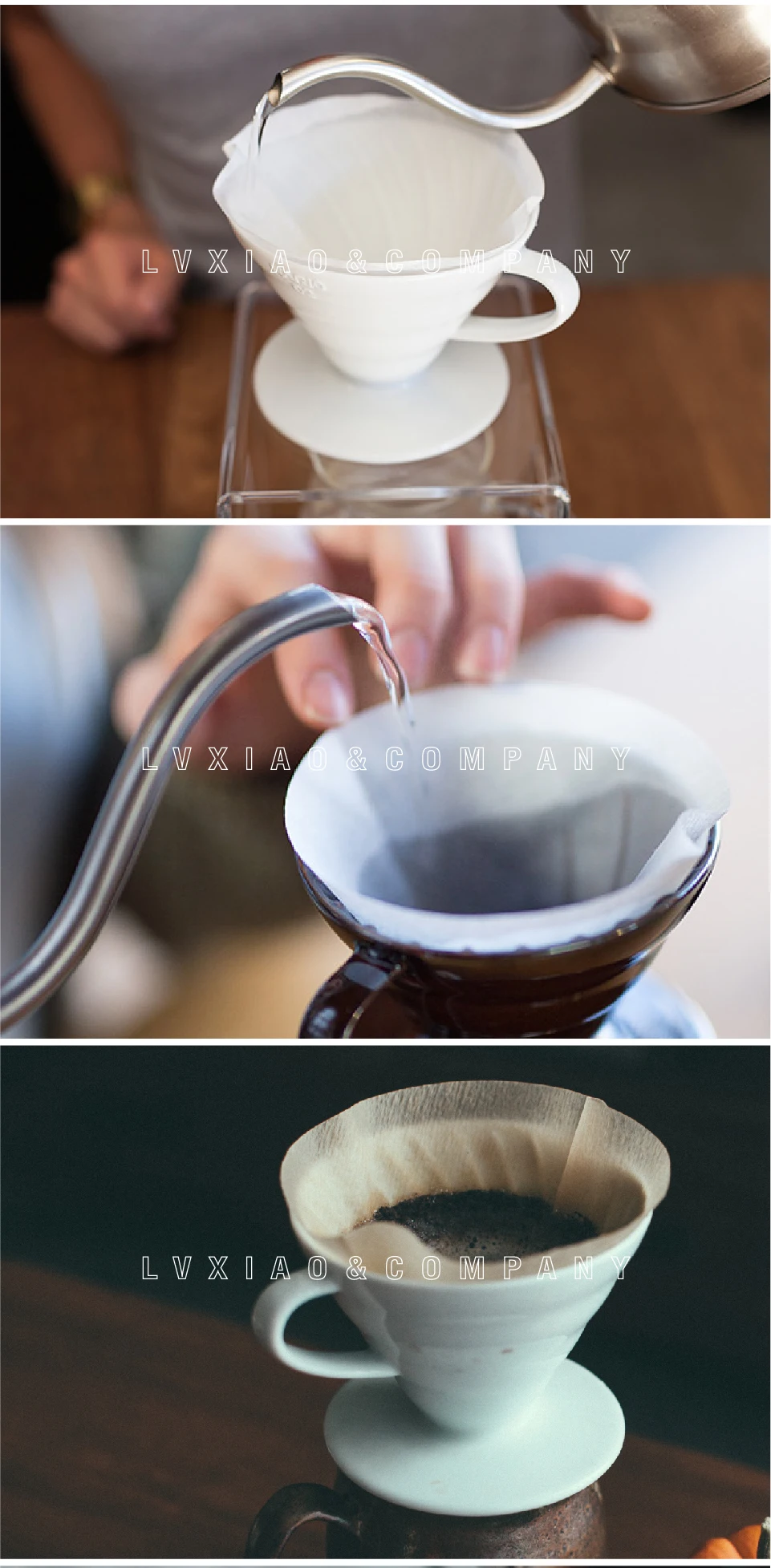 1-2/2-4 стакана V60 бумажный фильтр Hario деревянная бумага отбеленная бумага