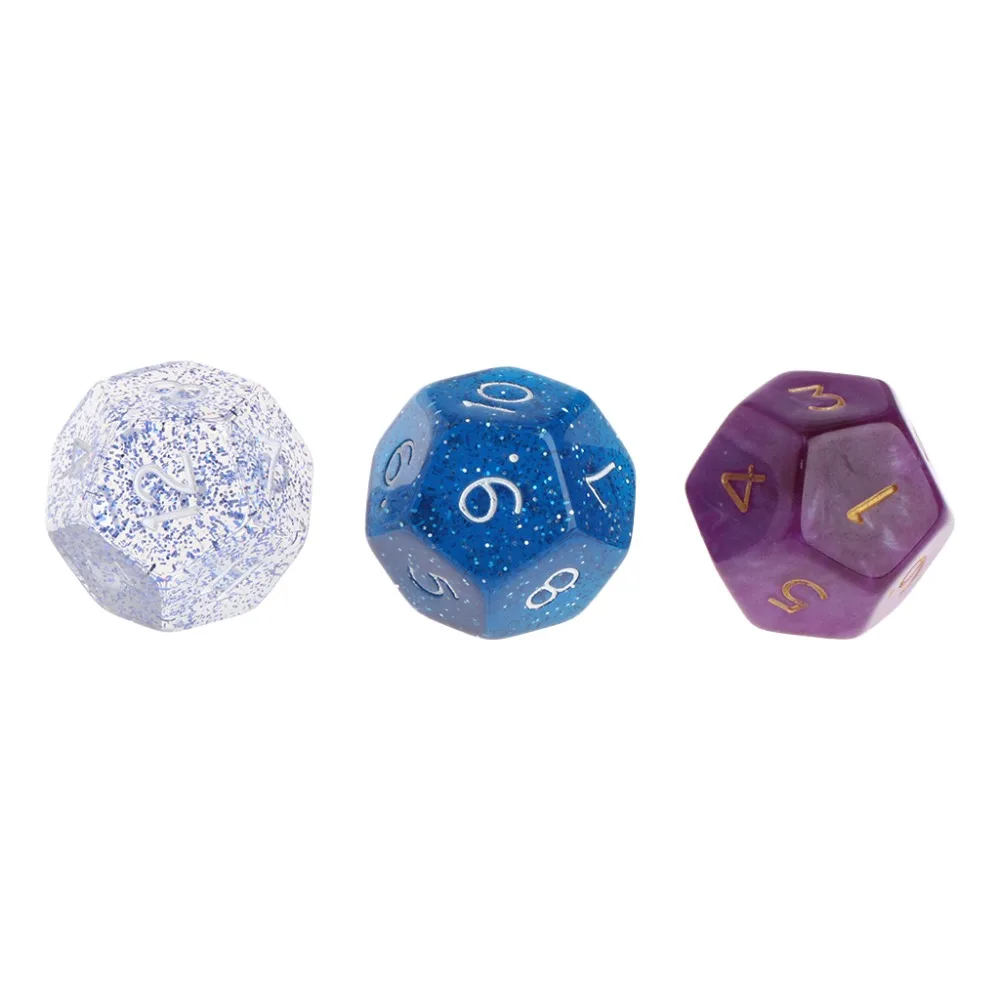 

3pcs Multicolor 12 Sided Resin Dice Astrology Tarot Constellation Divination